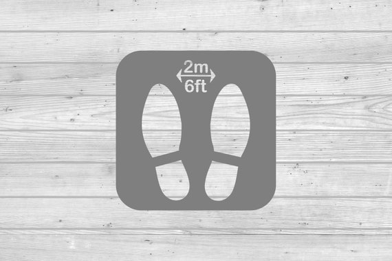 Pack of 6 Social Distancing Floor Sticker Queue Marker, Self Adhesive Sticker. Various colours available (#321)
