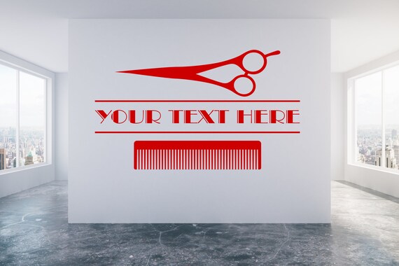 Custom Hair Salon Shop Studio. Wall/Window Shop art, vinyl decal sticker. Various colours and size options.(v334)