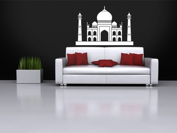 Taj Mahal. Indian Palace Temple. Vinyl wall art decal sticker quote. Any colour and size. (#176)