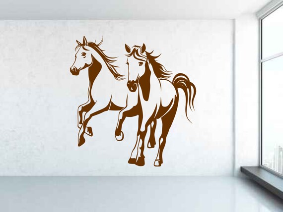 Galloping Horses. Vinyl wall art decal sticker. Any colour and size.(#53)