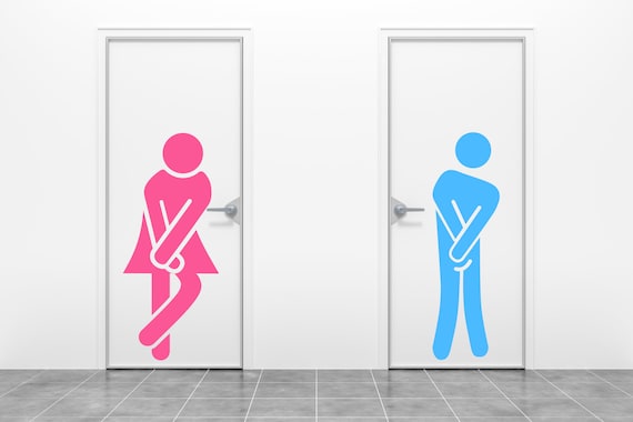 Gents Ladies Toilet Bathroom Full Size Door Sign Wall Decal Sticker Any Color And Size 254