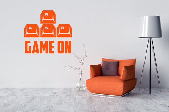 Game On Quote, Playstation, Xbox, Wii, Keyboard controls Wall Sticker Decal Art.(#284)