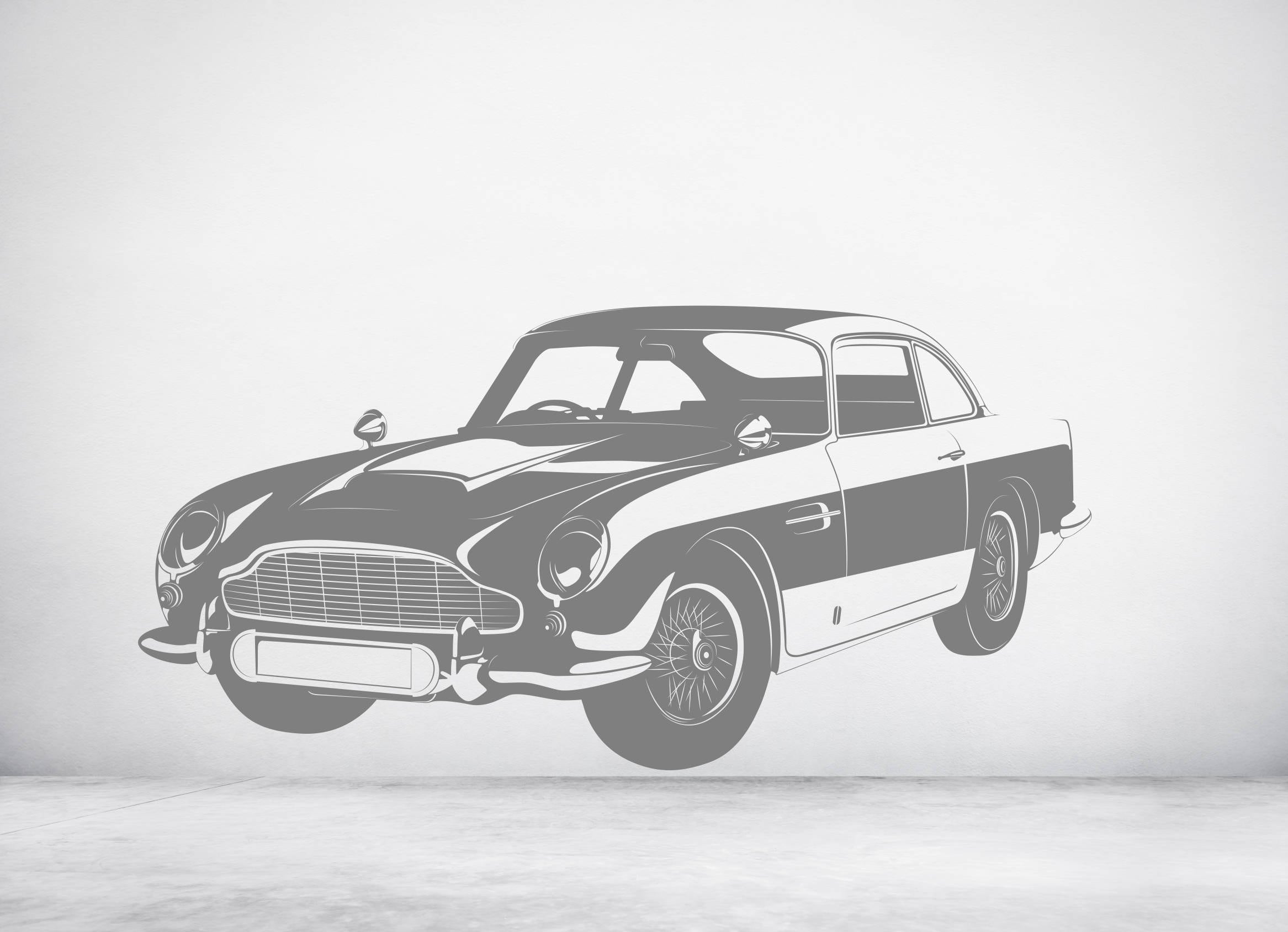 classic aston martin db5 james bond 007 car. vinyl wall art | etsy