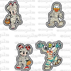 Disney Halloween a 4 pc xz Premade Scrapbook Page Paper Piece die cut Embellishments