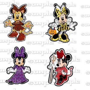 Disney Halloween Minnie 4 pc s Premade Scrapbook Page Paper Piece die cut Embellishments