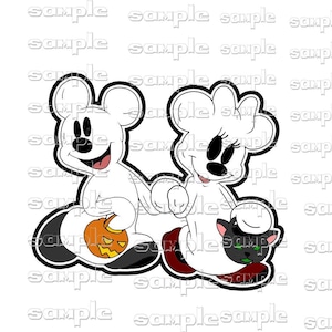 DISNEY Halloween Ghost Mickey & Minnie vvt Premade Scrapbook Page Paper Piece die cut Embellishments