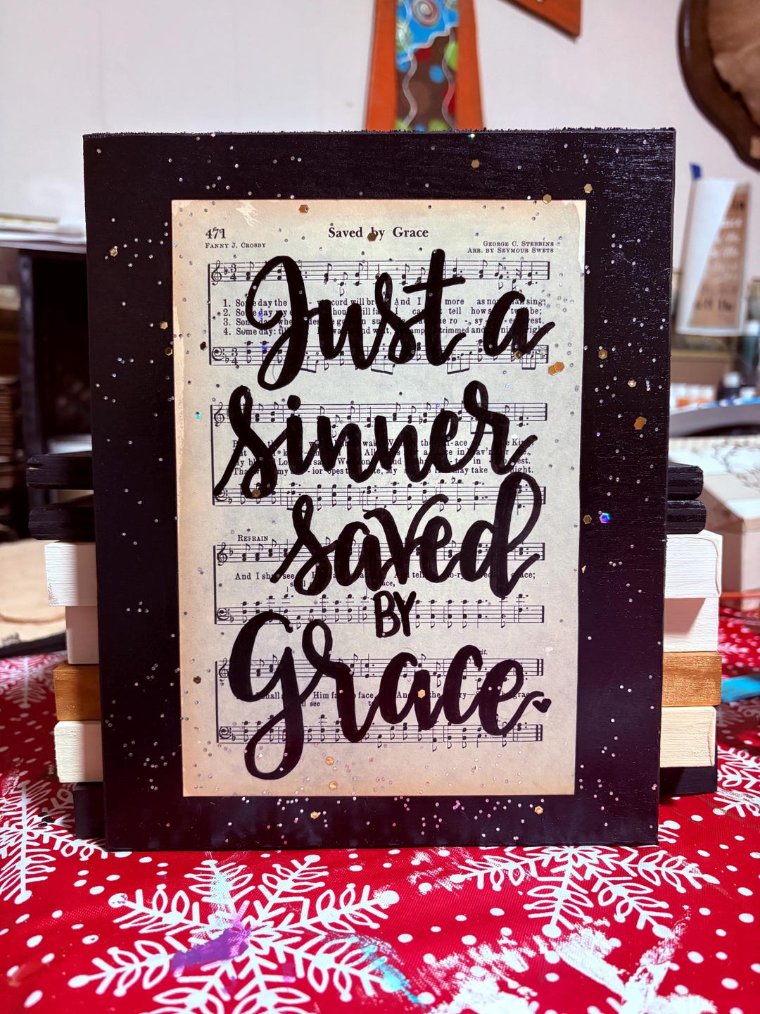 Scripture In Gold Lettering Hand-lettered Hymnal Scripture Art: Gold Glitter Christian Gift - Etsy