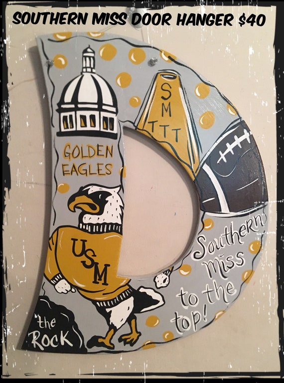 Southern Miss Initial Door Hanger Etsy