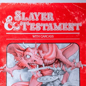 Póster del concierto del manual del jugador de Dungeons & Dragons de los años 80 de Slayer