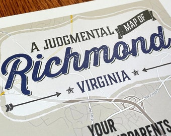 Judgmental Map of Richmond Virginia 18"x24" print - 2024