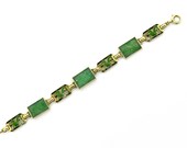 Jade Dragon Bracelet Green Natural Jadeite Enamel Original 1920s Renaissance Era Asian Imperial 14k Yellow Gold Certified Appraisal