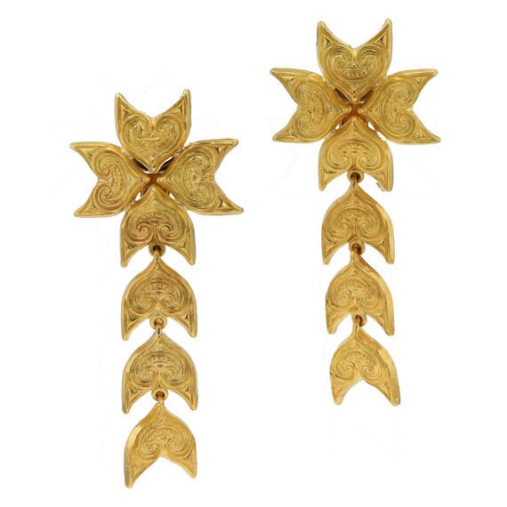 Ilias Lalaounis 22k Gold Estate Ivy Dangle Earrings