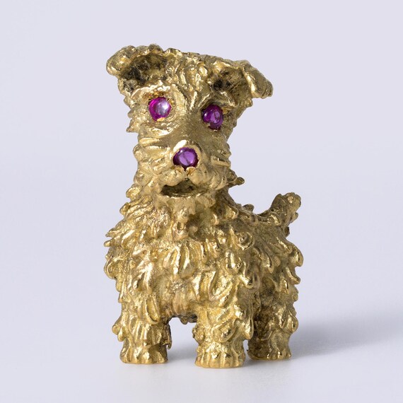 Tiffany & Co 18k Gold Dog Brooch Vintage