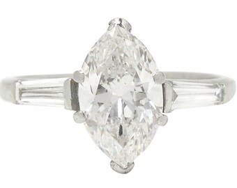 GIA Certified Art Deco 2.17 Carat Marquise Diamond Engagement Ring