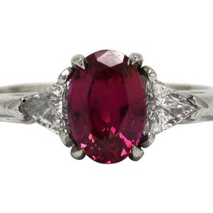 1.37 Carat Pink Sapphire 3 Stone Engagement Ring