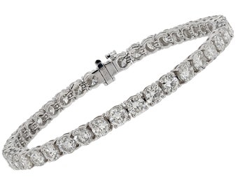 14.23 Carats Round Diamond Tennis Bracelet