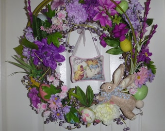 Spring Wreath / Happy Easter Wreath / Grapevine Wreath