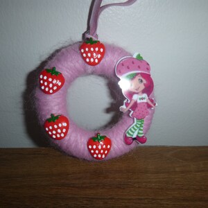 Strawberry Shortcake Ornament / Christmas Ornament / Mini Wreath Ornament