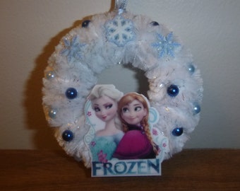 Frozen Inspired Christmas Ornament: Elsa, Anna & Olaf Wreath