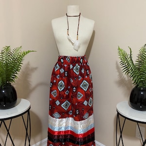 Red Earth Blue Sky Ribbon Skirt