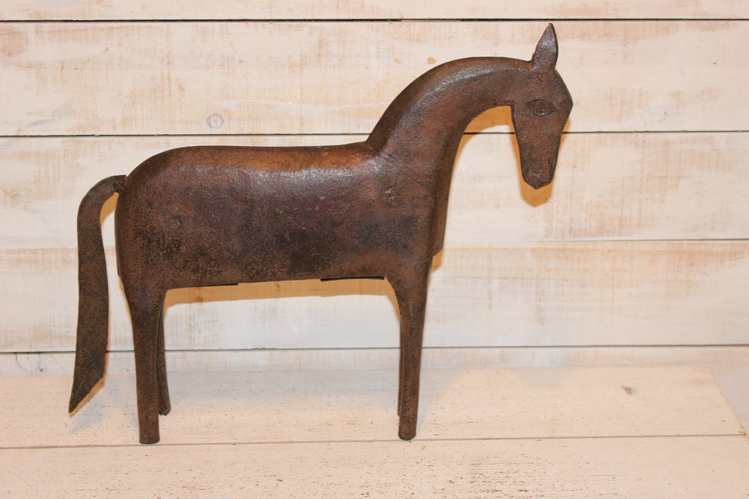 Vintage Iron Horse Figure/statue Handmade Primitive Iron Horse Etsy