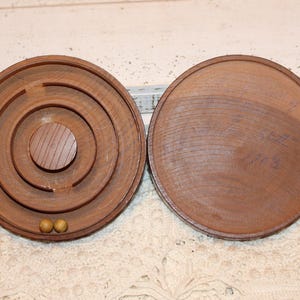 Antique Handmade Wooden Maze Game: Vintage Labyrinth Toy