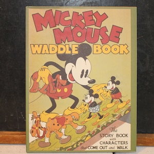 1992 Mickey Mouse Waddle Book, Unused, Minnie Mouse, Pluto, Vintage Disney Activity Book