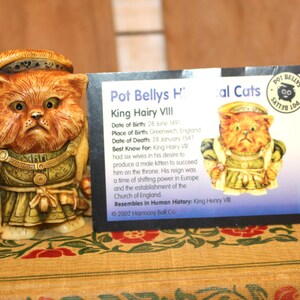 Vintage Harmony Ball Co. King Hairy VIII Cat Trinket Box