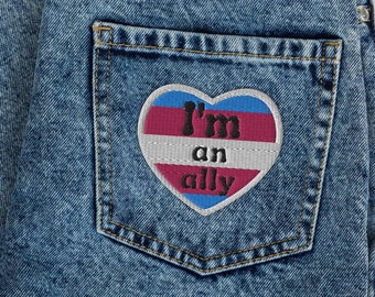 Patch ricamata Trans Ally - Mostra il tuo supporto - Perfetto per giacche, borse e altro ancora