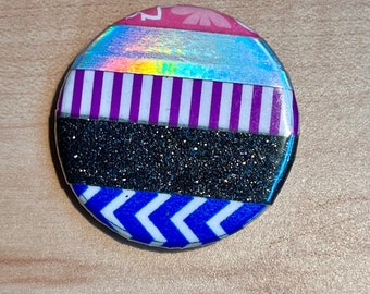 Genderfluid Pride Washi Tape Pin Pinback Button LGBTQ