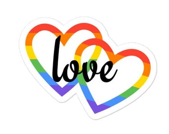 Love Interlocking Rainbow Hearts LGBT Sticker - Mostra il tuo amore e supporto per tutti