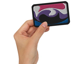 Genderfluid Patch - Bandiera Trippy Pride - Ricamata Psichedelica con Ferro da Stiro - Estetica Queer Punk - Per Giacche Borse Cappelli - LGBTQ Pride