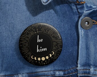 He Him Pronome Pin Fasi lunari celesti Estetica