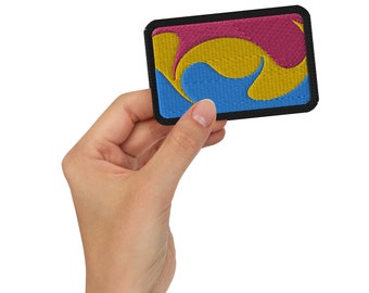 Pansexual Patch - Trippy Pan Pride Flag - Psychedelic Embroidered Iron On - Queer Punk Aesthetic - For Jackets Bags Hats - LGBTQ Pride