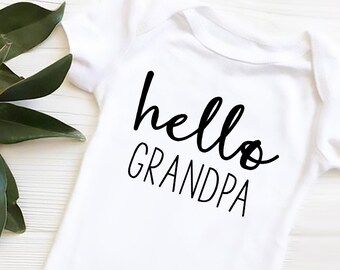Hello Grandpa Schwangerschaftansage Onesie®, Baby offenbaren Geschenk für Vati