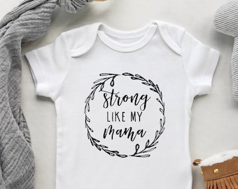 Stark wie Mama Baby Girl Body, Baumwoll Bodysuit, Neugeborenen Outfit, Dusche Geschenk