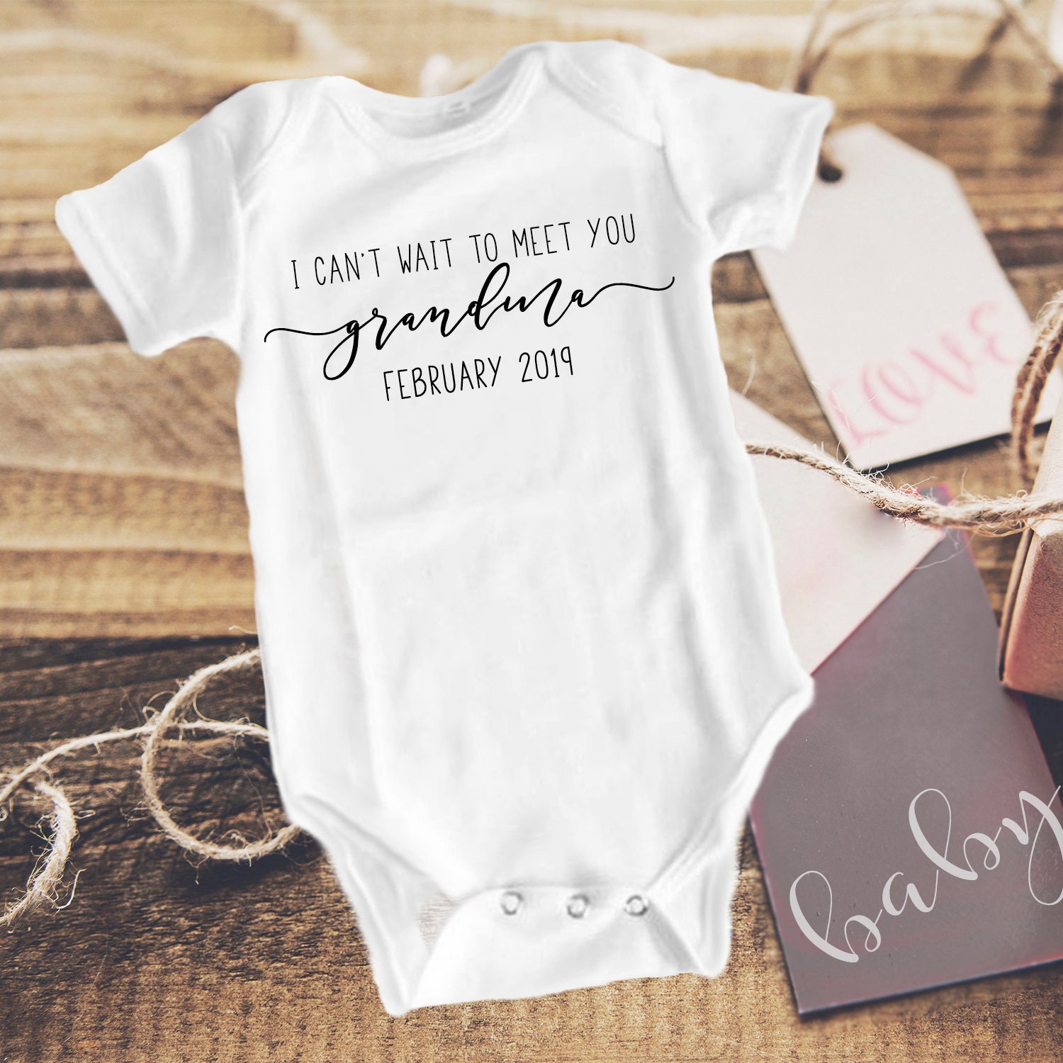 baby announcement onesie for grandma