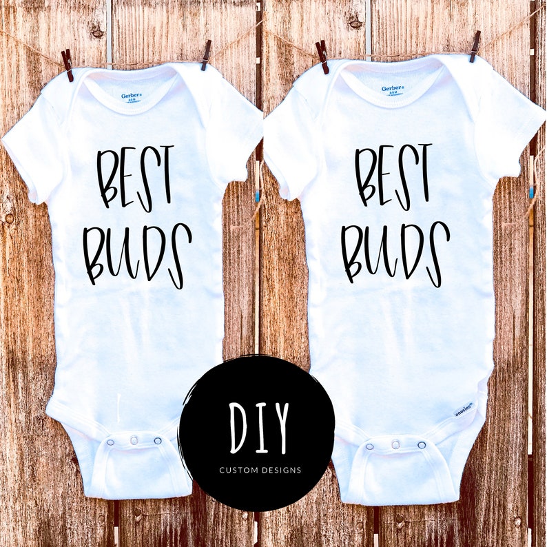 Baby Shower Gift Best Buds Twins Baby Onesies\u00ae Baby Bodysuit Set of 2 Twins Baby Onesies\u00ae Best Buds Twins Coming Home Outfit Newborn