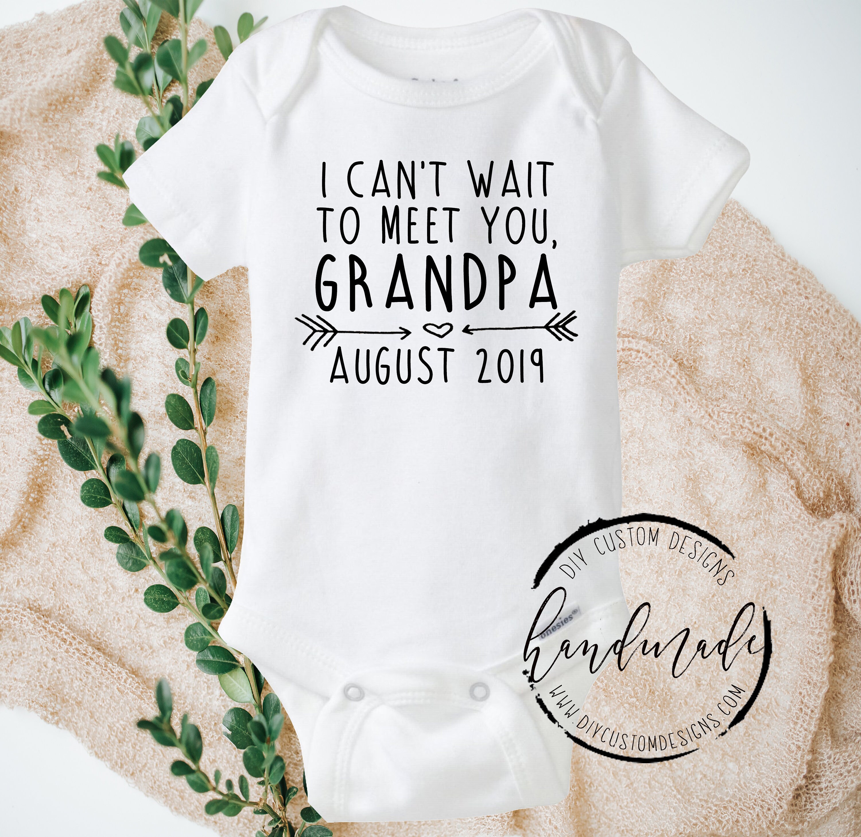 Baby Announcement Onesie® Grandpa Gift Pregnancy Reveal to Etsy