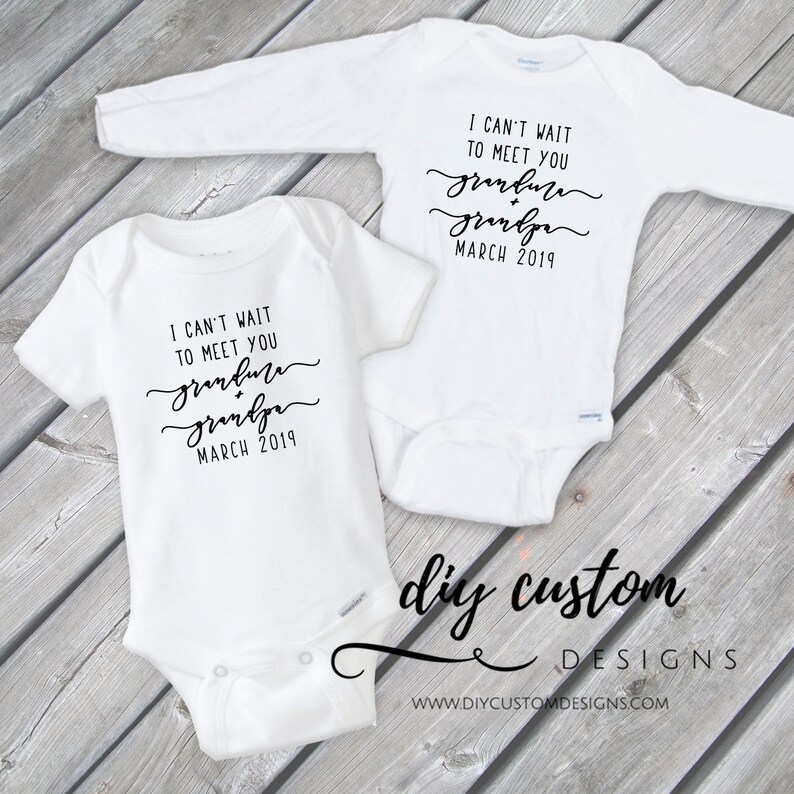 baby announcement onesie grandparents