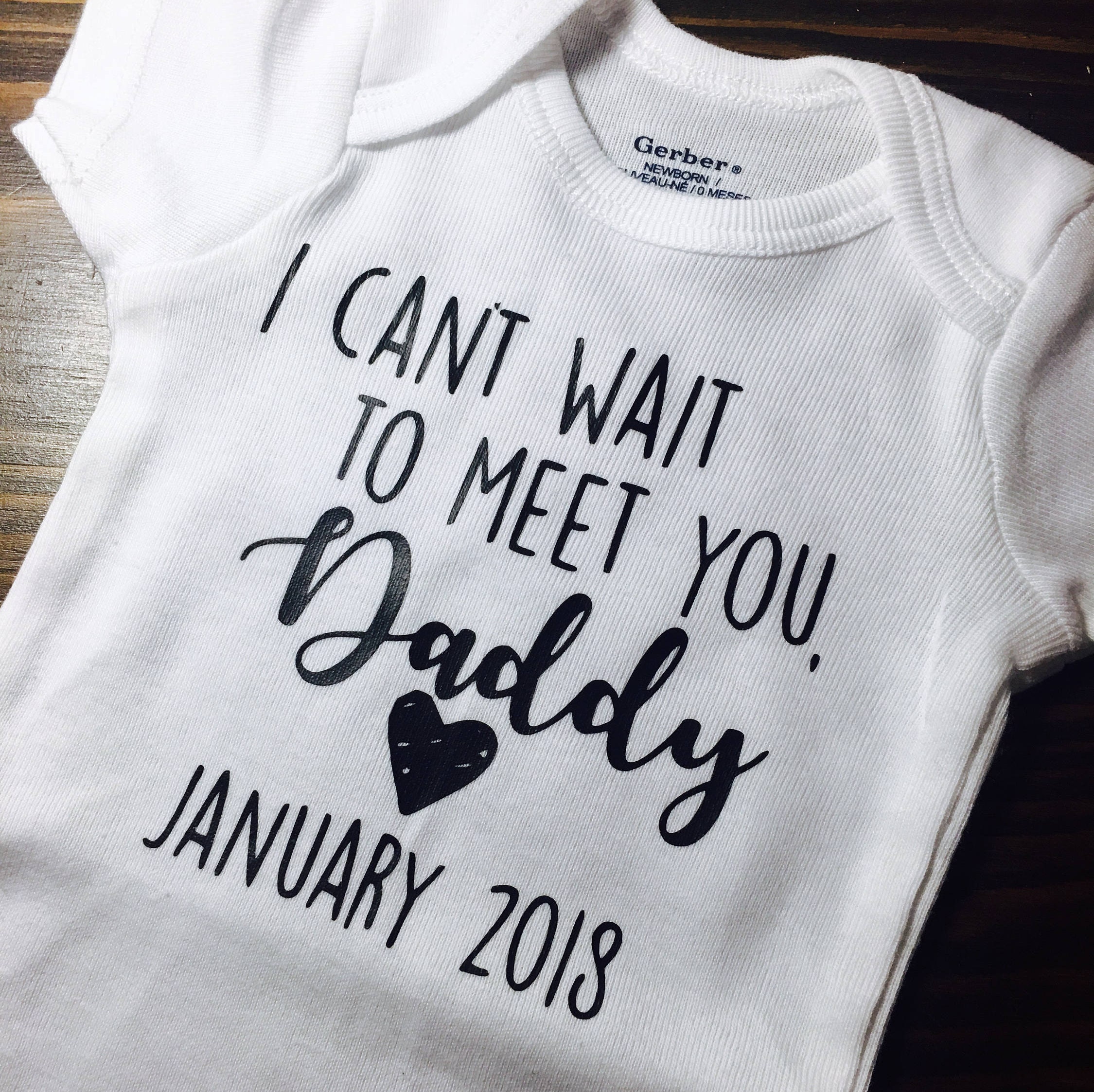I Can't Wait to Meet You Daddy, Baby Announcement Onesies®, Pregnancy