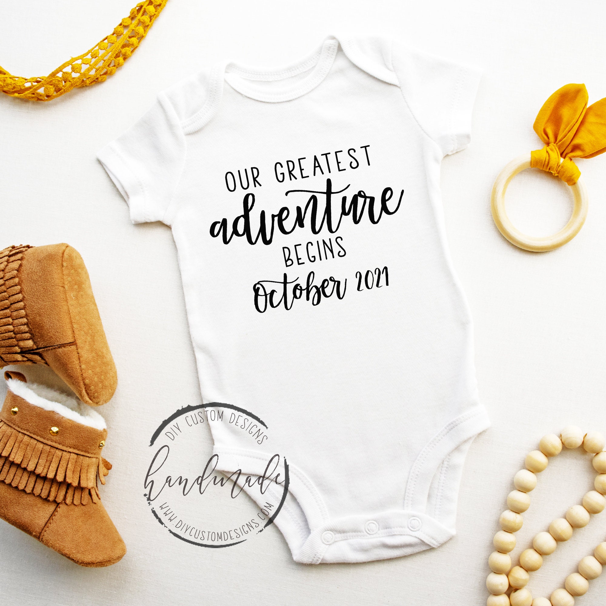 Baby Announcement Onesie® Pregnancy Announcement Pregnancy Etsy