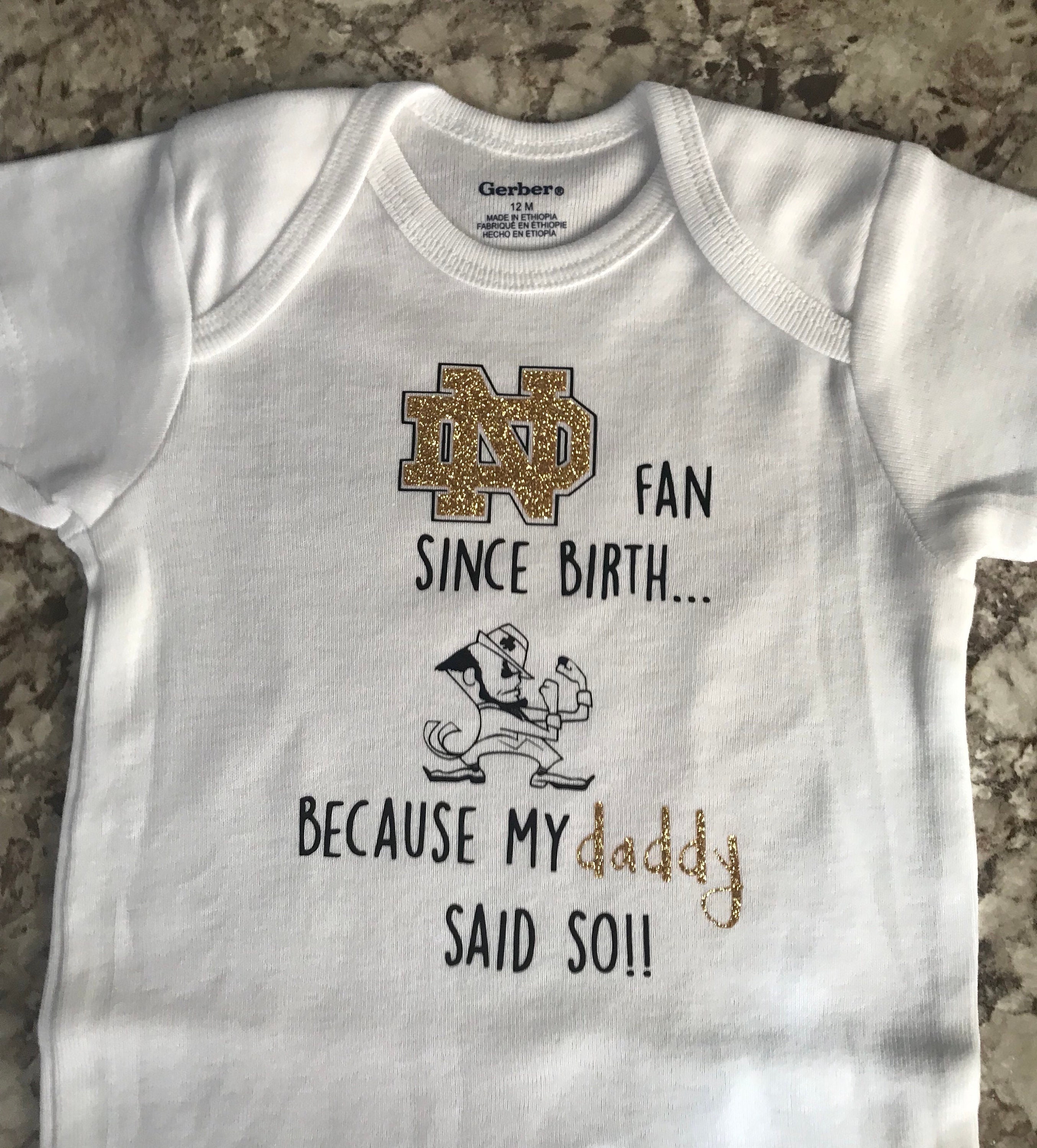 notre dame baby cheerleader outfit