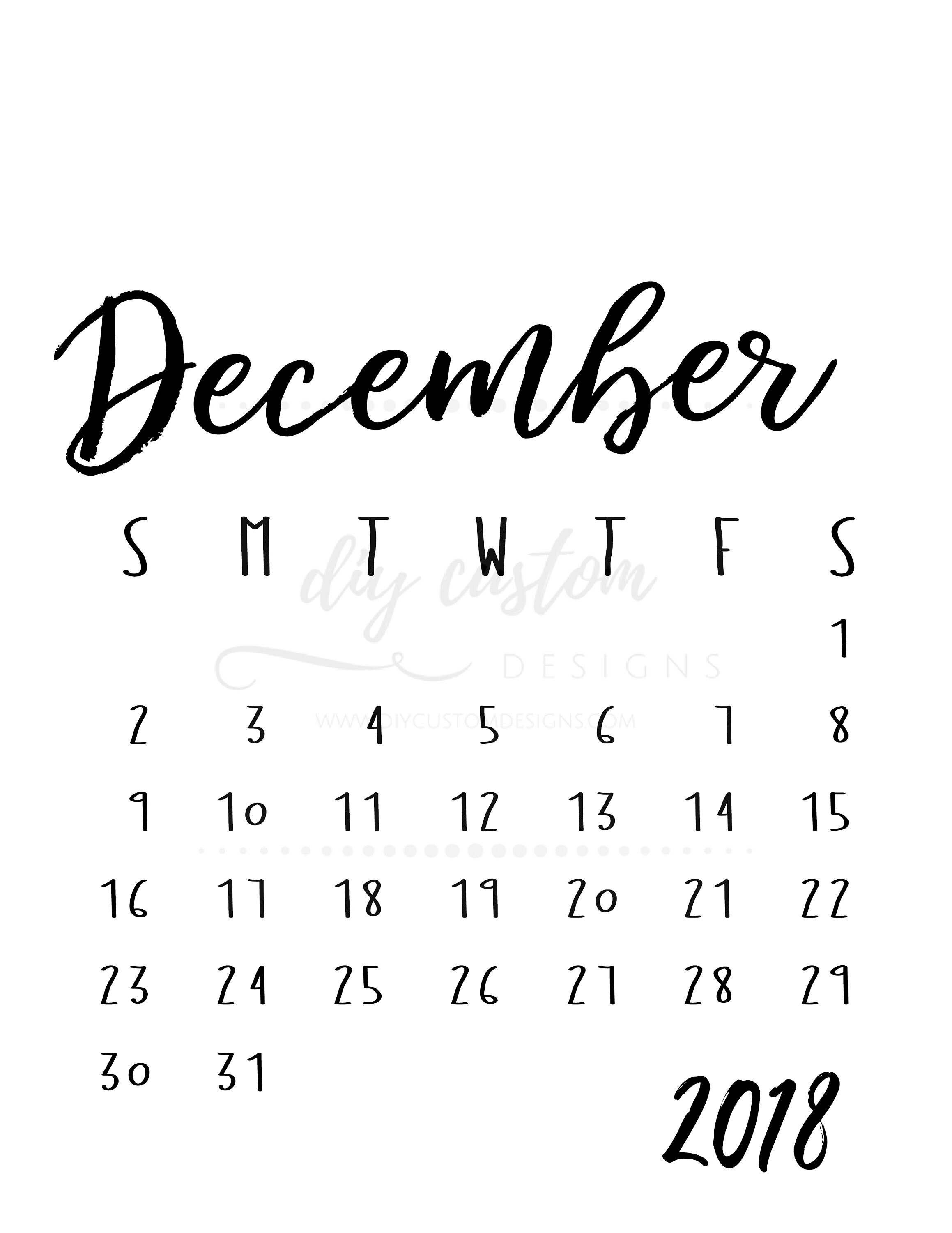 december 2018 printable calendar birth announcement ideas digital pregnancy dates calender