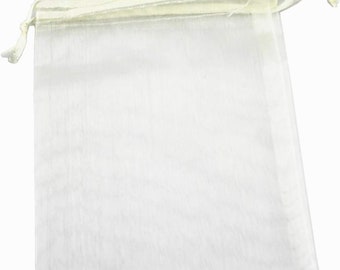 Große Kordelzug Sheer Organza Beutel 10x12 Zoll Elfenbein Dekoration Festival Hochzeit Gastgeschenk Süßigkeiten Spielzeug Schminktäschchen