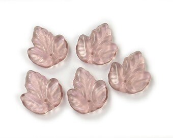 German Matte Glass Flatback closeout #L30-34M 30mm Large Pastel Grape Leaf Bead
