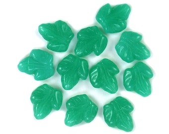 German Matte Glass Flatback closeout #L30-34M 30mm Large Pastel Grape Leaf Bead