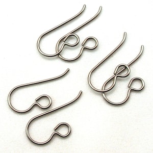 Gray 20 gauge niobium earwires. Set of 3 pairs or 6 pairs.