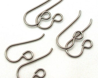 Gray 20 gauge niobium earwires. Set of 3 pairs or 6 pairs.