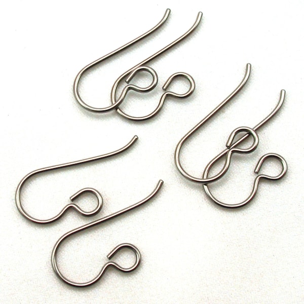 Gray 20 gauge niobium earwires. Set of 3 pairs or 6 pairs.